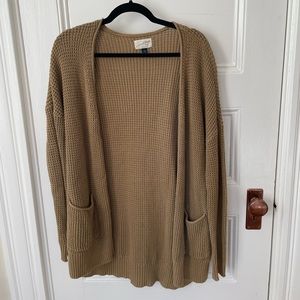 Green cable knit cardigan